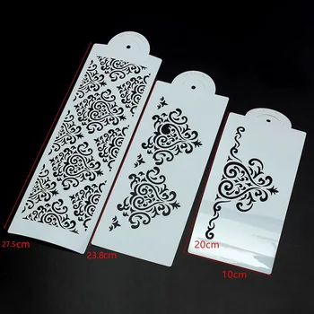 

3pcs Food Grade Plastic Cake Spray Flower Mold For Birthday Party Weeding Fondant Sugar Craft Cake Cookie Stencils Baking Tools