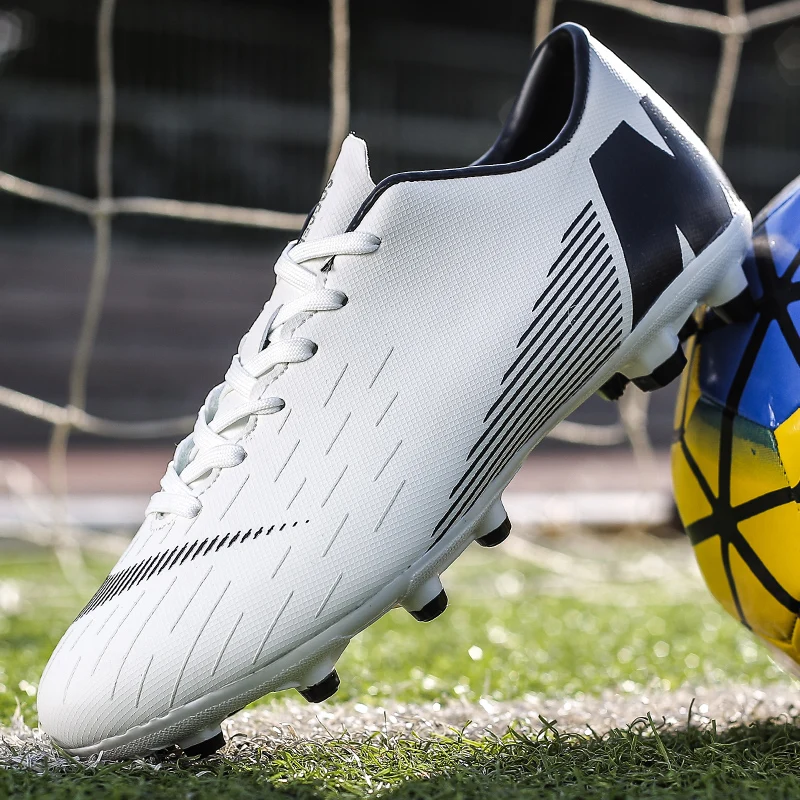 

POLALI New Adults Men's Outdoor Soccer Cleats Shoes High Top TF/FG Football Boots Training Sports Sneakers Shoes Size 35-44