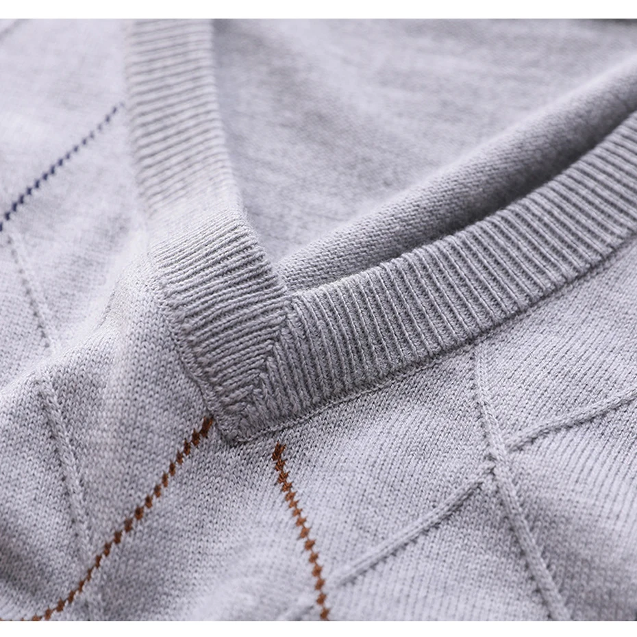 Мужские азиатского размера шерстяной свитер пуловер без рукавов базовый вязаный жилет полосатый Стильный Модный повседневный v-образный вырез 2017A-18