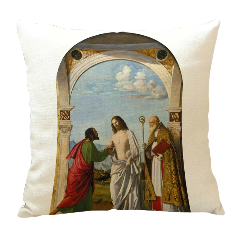 RUBIHOME Christianism Jesus God Religion Decorative Cushion Cover Throw Pillowcase Polyester Fabric Home Decor Sofa