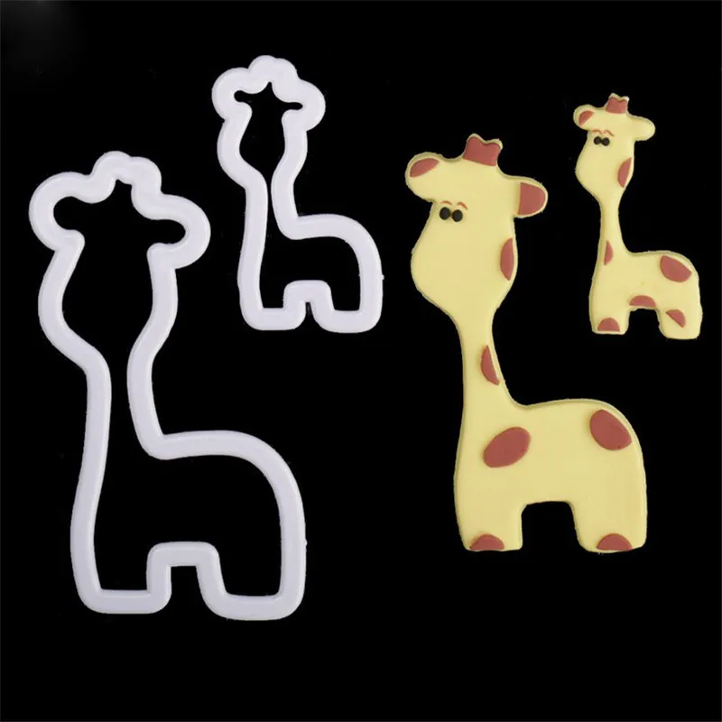 

TTLIFE 2pcs/set Giraffe Shape Cookie Cutters Fondant Cake Mold Biscuit Mold Bakeware DIY Sugar craft 3D Pastry Baking Tools