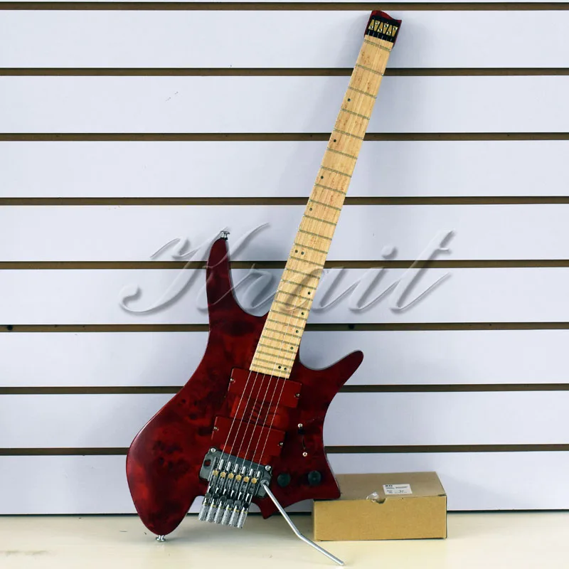 

Headless guitar 6 string headless electric guitar strandberg fanned fret ash wood birdeye fret flame maple free shipping matt