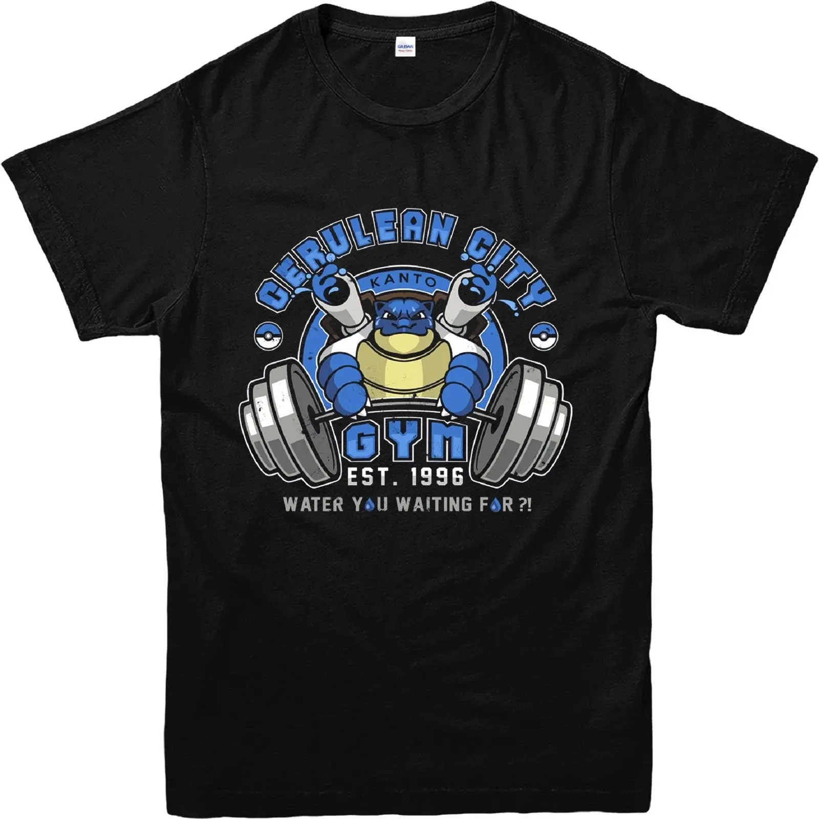 Pokemon Go T Shirt, Blastoise T Shirt Inspired Design Top 100% Cotton Short Sleeve O Neck Tops 