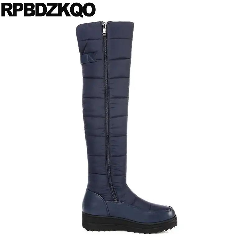 navy flat boots womens