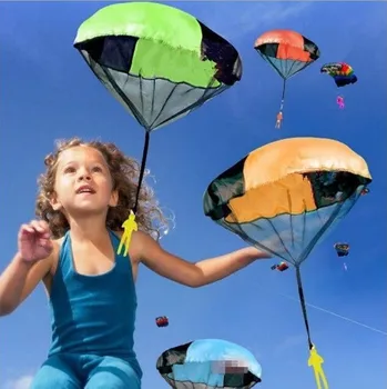 

3pcs/lot Play Game Kids Hand Throwing Parachute Toy Parachute With Figure Soldier Child kite accessories Outdoor Fun & Sports