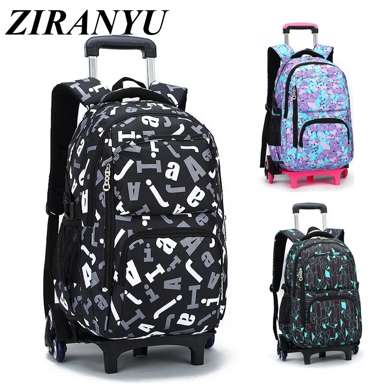 

Latest Removable Children School Bags With 6 Wheels Stairs Kids Boys Girls Trolley Schoolbag Luggage Book Bags Wheeled Backpack