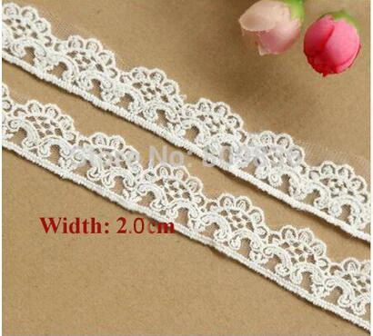 

1yard Width:2.0cm Vintage flower embroidered trimming lace White cotton lace for garment Scrapbooking (ss-2920)