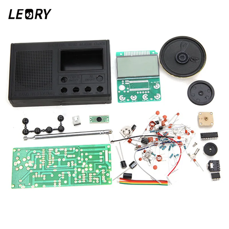 LEORY DIY FM Radio Kit Electronic Learning Assemble Suite Parts For Beginner Study School Teaching Broadcast Radio Set