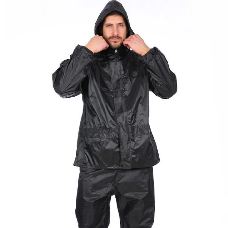 

Impermeable Outdoor Men Set Raincoat Pants Adult Hiking Rainwear Motorcycle Waterproof Windproof Raincoat Suit Tops Pants R5C024