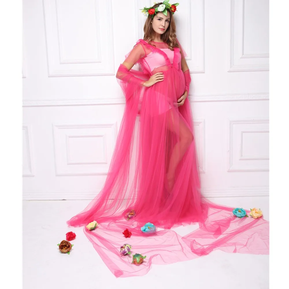 

Materrnity Maxi Dresses For Photo Shoot Pregnant Women Dress Maternity Photography Props Long Chiffon Gown Y406