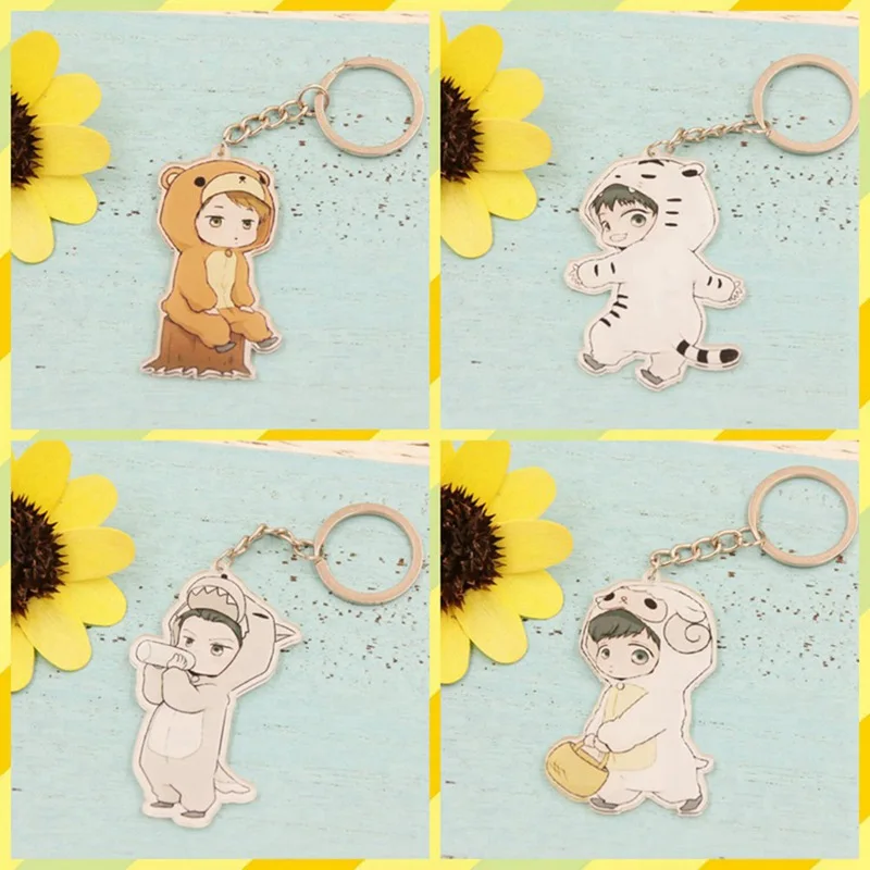 

EXO Cute Keychain Cartoon Chanyeol Character Acrylic Key Ring Keychains Fans Gift
