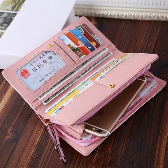 Fashion Brand Lovely Women Cute Cartoon Cat Wallet PU Leather Long Coin Purse Female Card Holder Wa