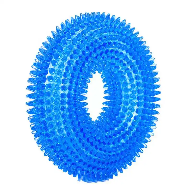 Blue Собака Щенок зубная резинка для жевания игрушки жевательное кольцо игрушка кошка собака многоцветные резиновые игрушки - Цвет: Blue