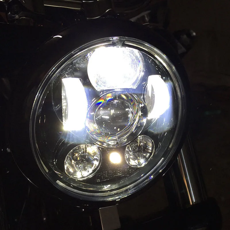 5.75in  LED Motorcycle Headlight Daymaker Black Projector DRL Bulb Harley xxx