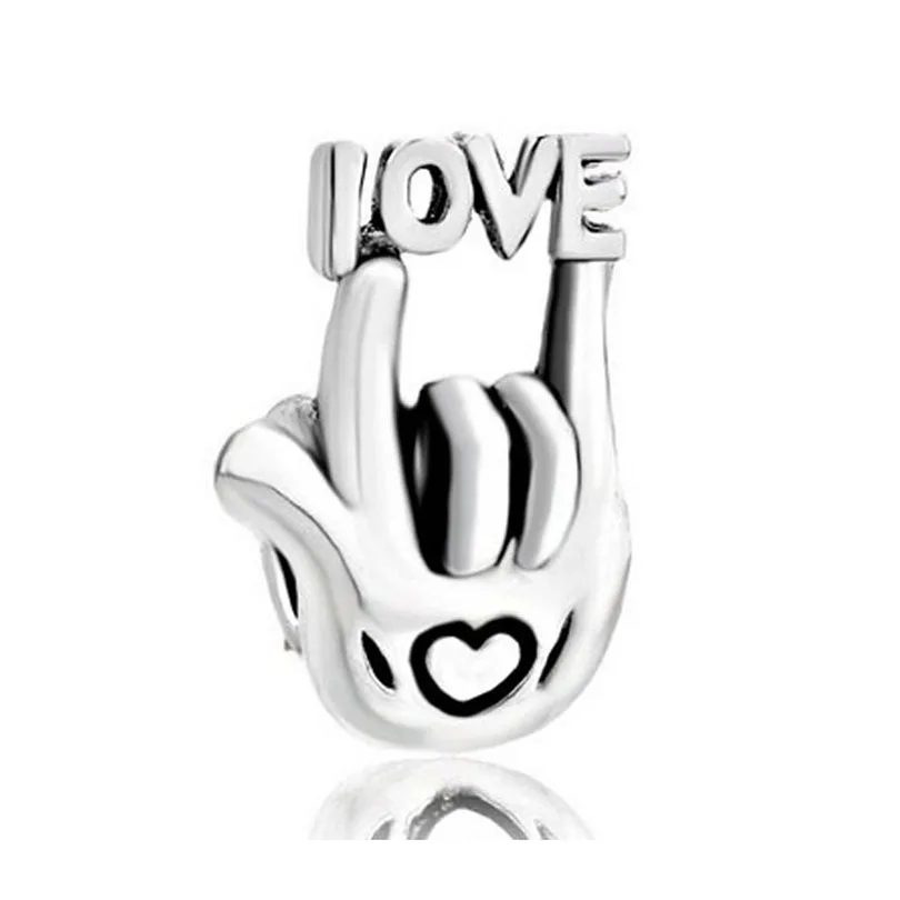 

Wholesale 10 Pieces Women Jewelry, DIY Beads, Love You, oK, Victory Sign Language Amulet Beads