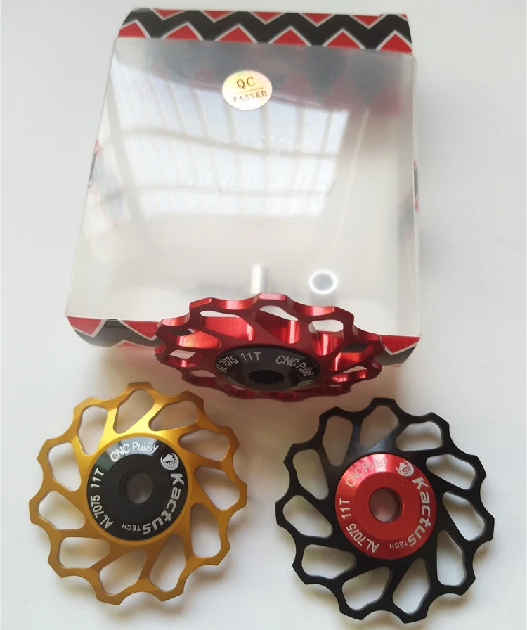 7 bestgia 9g 11T AL7075-T6 CNC Machined Bicycle Rear Derailleur Pulley Jockey Wheel Bike with Steel Bearing Cycling Jockey Wheel Pully 456MM