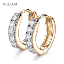 Moliam Фирменная Новинка Малый Хооп Серьги для Для женщин золото-Цвет Роскошные Полые Кристалл женские Brinco ювелирные изделия оптом mle169