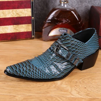 

Plus Size Italian Pointed Toe Lace up Man Banquet Alligator Foorwear High Heels Genuine Leather Men's Wedding Party Shoes SL252