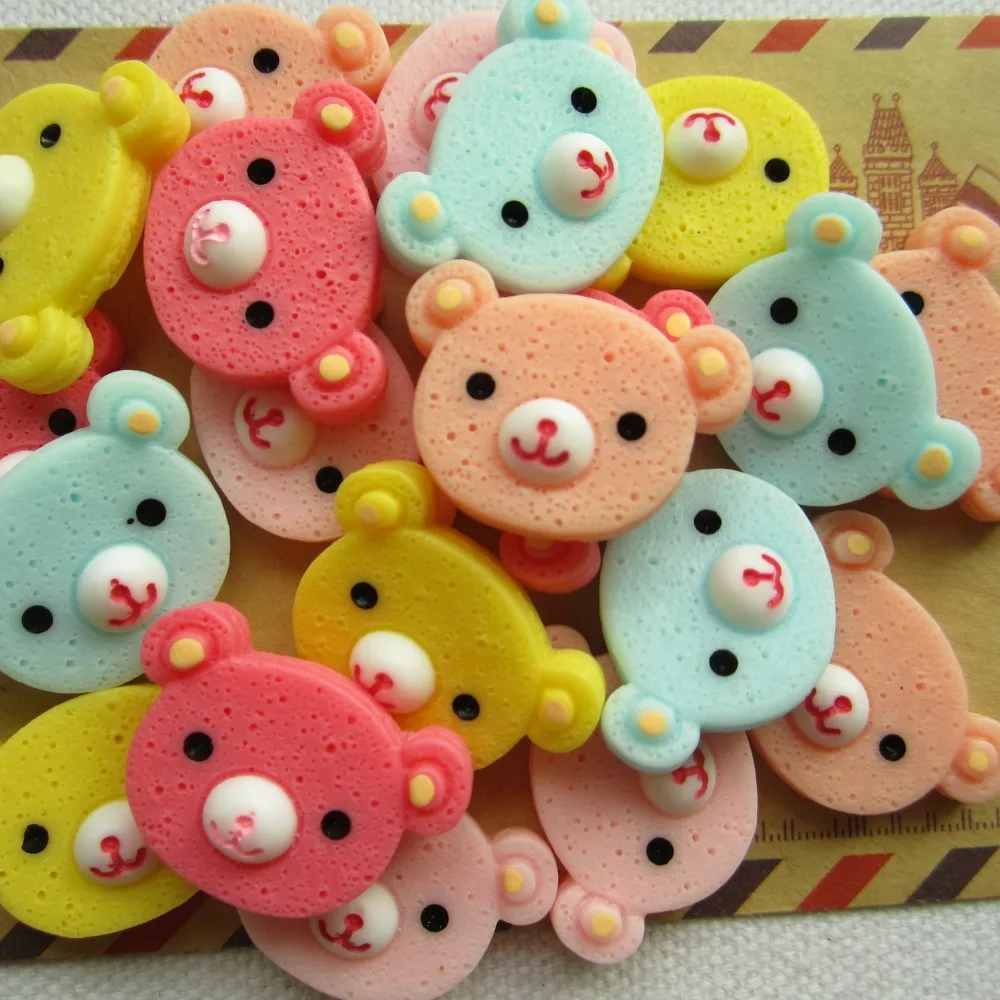 

Rena!! Min.order $6 (mix order), 30pcs Colorful Kawaii Relax Bear for Crafts Making, Phone Deco, DIY(26*18mm), Free Shipping
