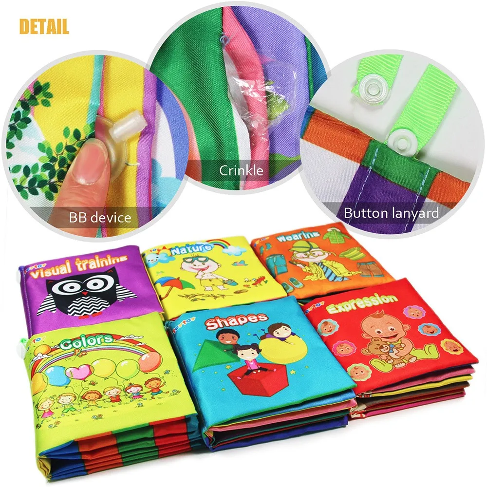My First Soft Book teytoy 6 шт. Детские Игрушки для раннего развития книжка из ткани детей