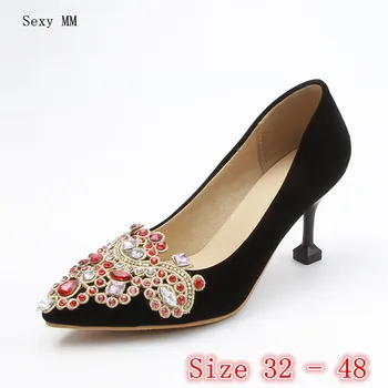 

High Heels Women Pumps High Heel Shoes Stiletto Woman Party Shoes Kitten Heels Small Plus Size 32 33 -40 41 42 43 44 45 46 47 48