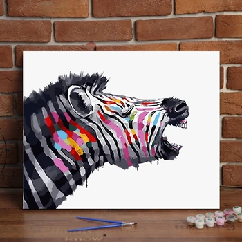 

Framed digital Oil Painting On Canvas Living Room Home Decor Wall Painting by numbers wall decor roar zebra