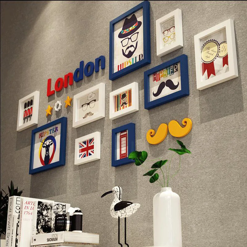 

Modern Minimalist Wooden Photo Frame Set European Wall Hanging Photo Frame Living Room Bedroom Wall Murals Decoration Design