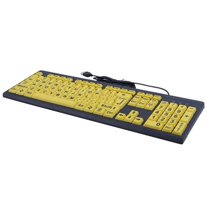 

USB Big letters Yellow button Elderly keyboard