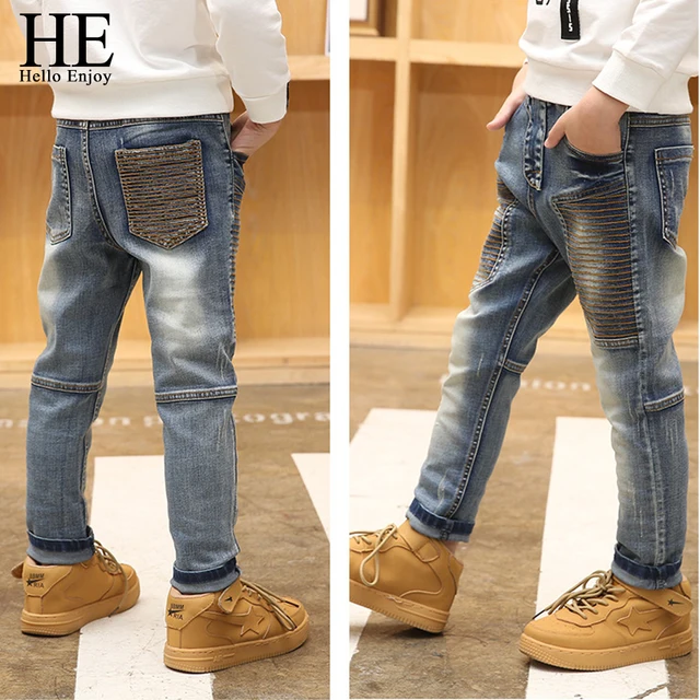 HE Hello Enjoy Baby Boy Jeans Children's Pants Jeans For Boy Teenagers Kids Clothes Stripe Denim Trousers 3-15 Years Spring 2019 2