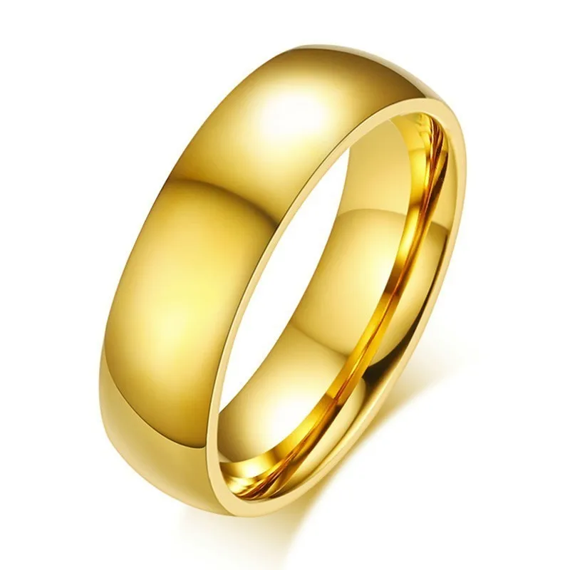 Vnox гравировка имя персонализированные свадебные кольца для мужчин и женщин золотой цвет нержавеющая сталь обручальные кольца для пар - Цвет основного камня: 1 piece for men