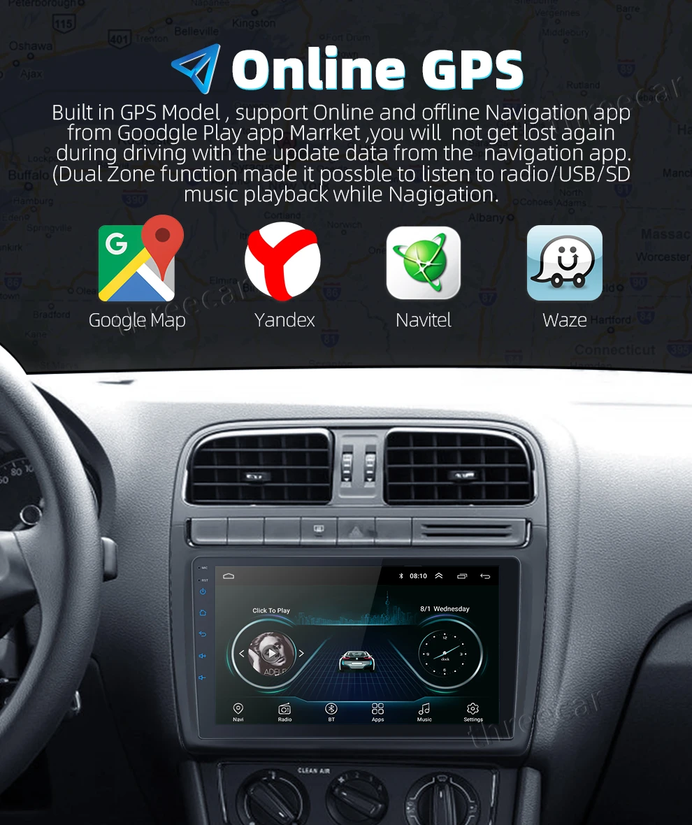 Perfect Threecar 2 Din Android 8.1 GPS Navigation Car Radio 2G (RAM) + 16G Stereo Multimedia Player For Honda CRV 2012-2015 Car Radio 5 Perfect Threecar 2 Din Android 8.1 GPS Navigation Car Radio 2G (RAM) + 16G Stereo Multimedia Player For Honda CRV 2012-2015 Car Radio 5