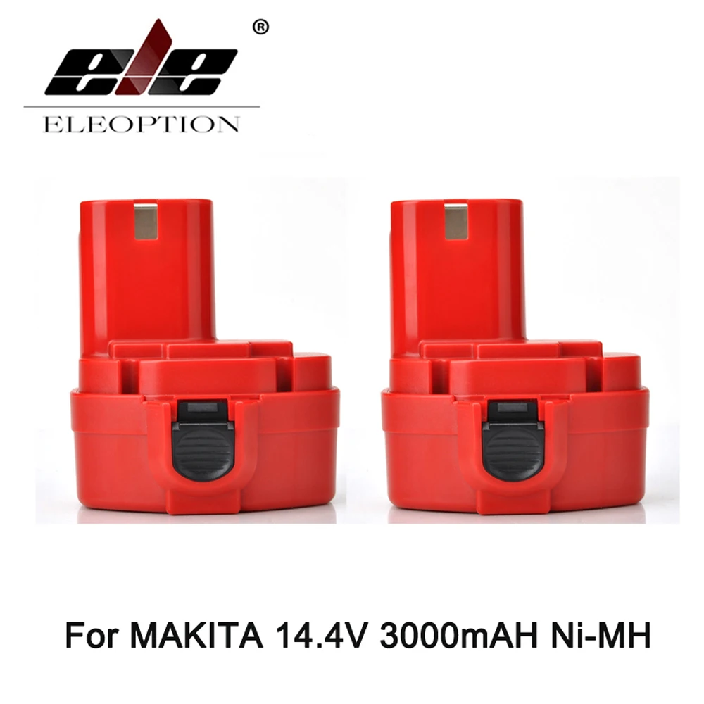 

ELEOPTION 2PCS 14.4 Volt 3.0AH 3000mAh Rechargeable Poer Tool BATTERY FOR MAKITA 1433 1434 1435 1435F 193158-3 194172 14.4V