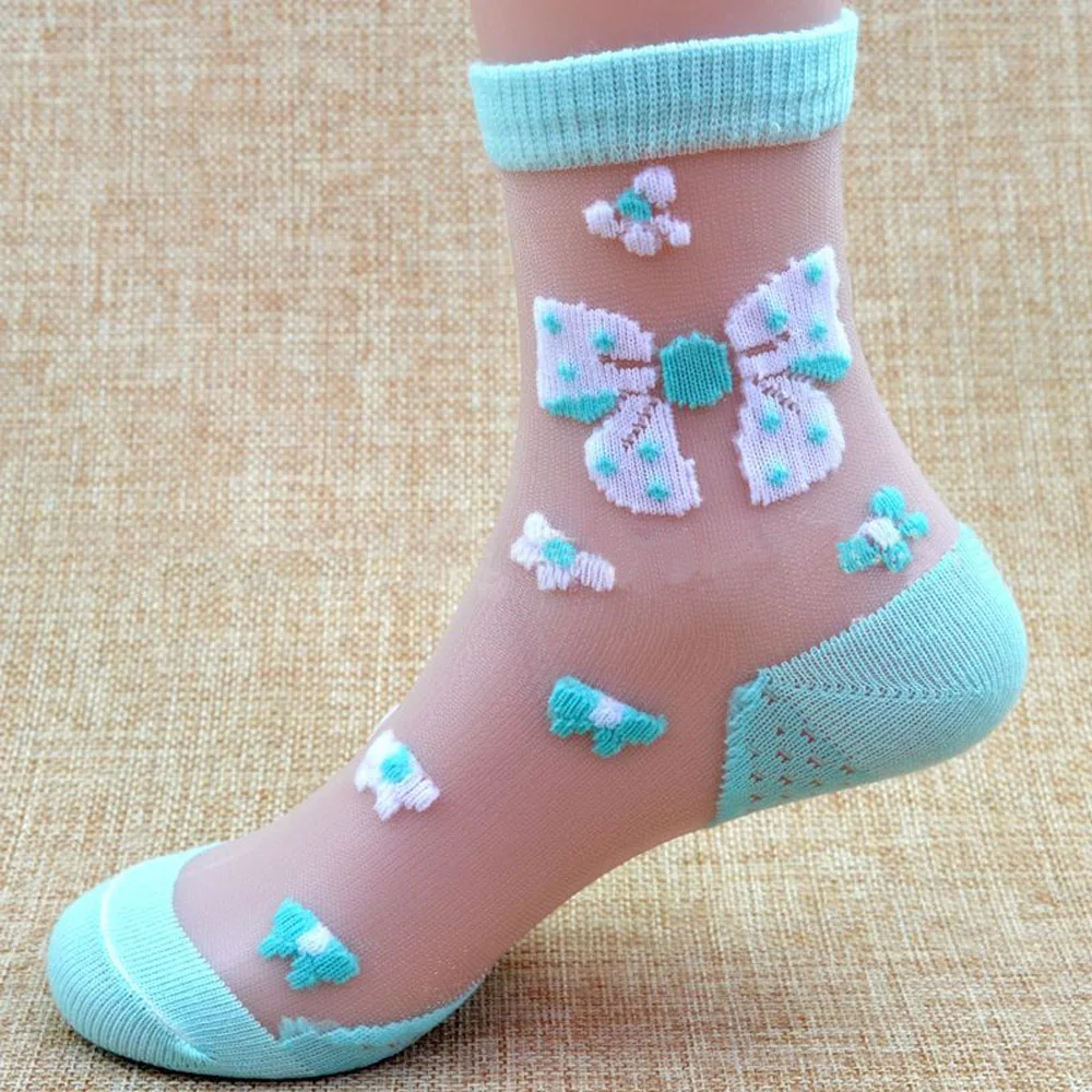 4 пары носков для девочек г. Летние кружевные детские носки из стекла, шелка, бабочек, клубники, цветов От 0 до 11 лет Детские носки для девочек