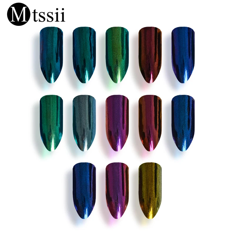 Mtssii 1g Laser Nail Powder Chameleon Metal Mirror Effect Glitter Chrome Pigment DIY Art Decoration | Красота и здоровье