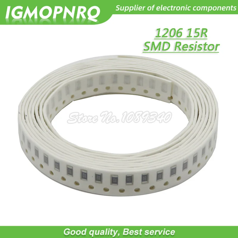 

100 шт. 1206 SMD резистор 1% 15 Ом чиповый резистор 0,25 Вт 1/4 Вт 15R IGMOPNRQ