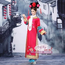 Китайский династии Цин Infanta принцесса шоу костюм платье с капюшоном Красный