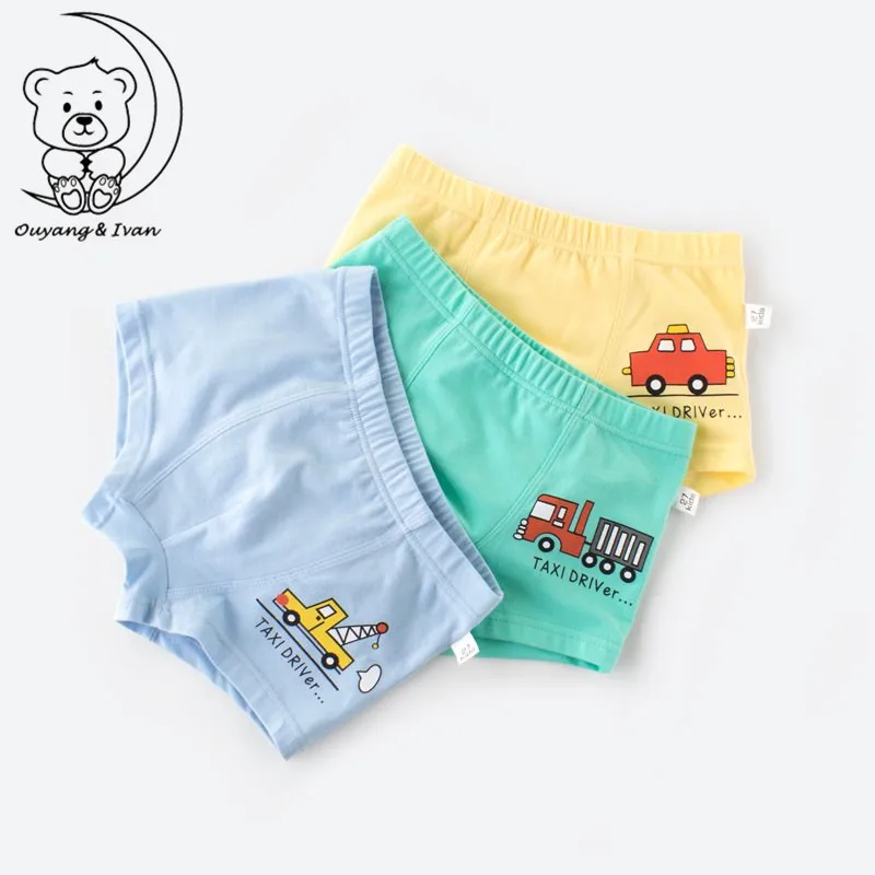Boys Boxer 3Pcs/lot Baby Underwear Kids Panties Cartoon Rubber Duck Car