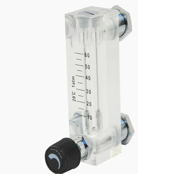 

6-60ML/min 1/4" BSP Female Thread PMMA Panel Type Liquid Float Flowmeter Water Flow Meter Rotameter With Control Valve