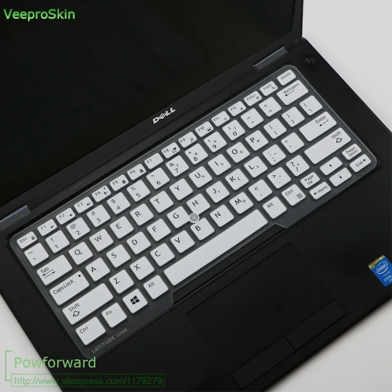 white Для Dell Latitude 14 E7450 E7470 E5470 E7480 5480 5490 7490 14 дюймов Силиконовая клавиатура для ноутбука кожного покрова - Цвет: white