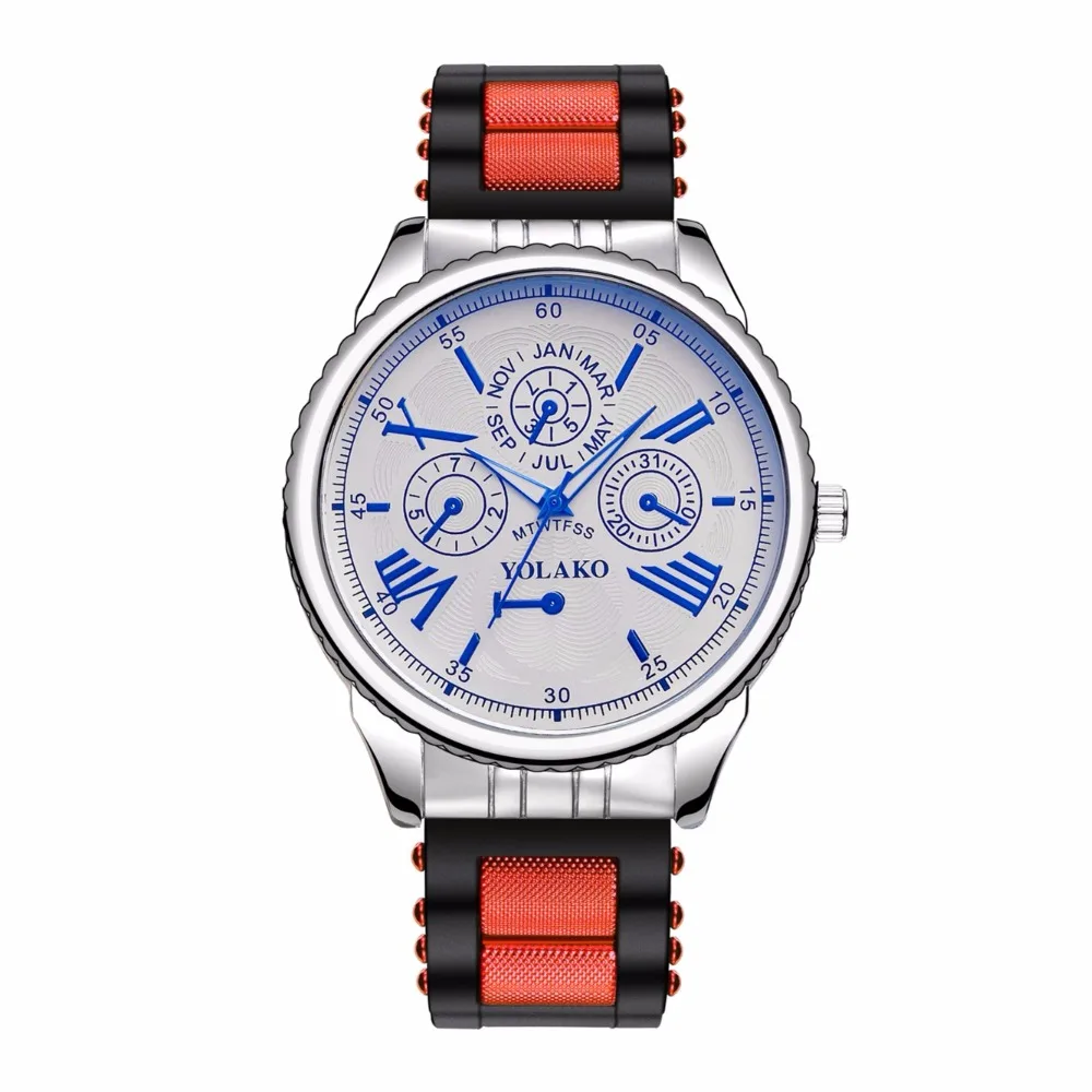 

Top brand watch men Silicone watch Sports Luxury Mens Band Quartz Watches clock erkek kol saati reloj mujer relogio masculino