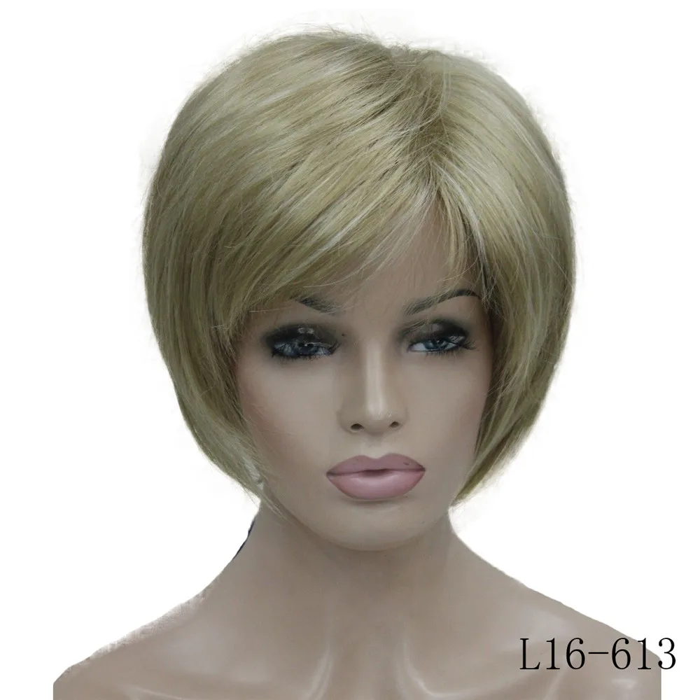 5969 #L16-613 new vogue honey blonde mix short straight lady's synthetic wigs (1