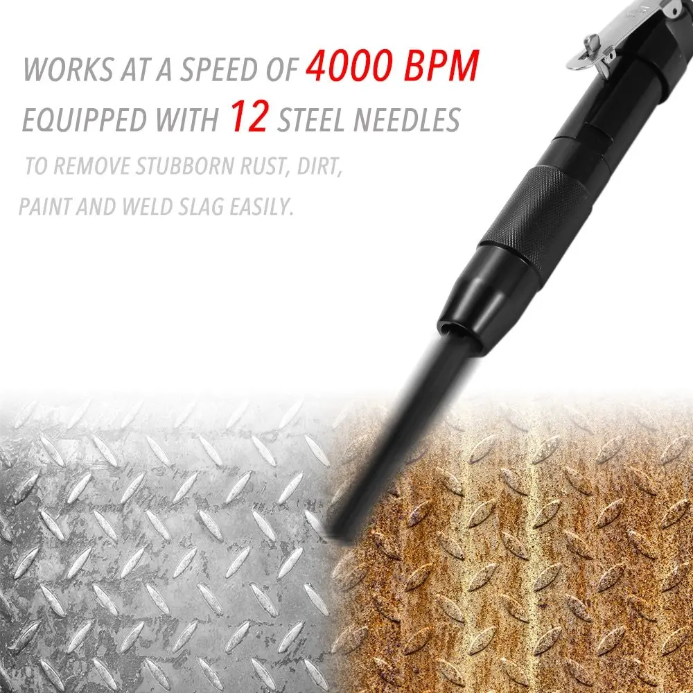 

12 Needle 3mm Scaler Air Pneumatic Rust Corrosion Slag Removing Deburring Tool SY43690 Power Tools