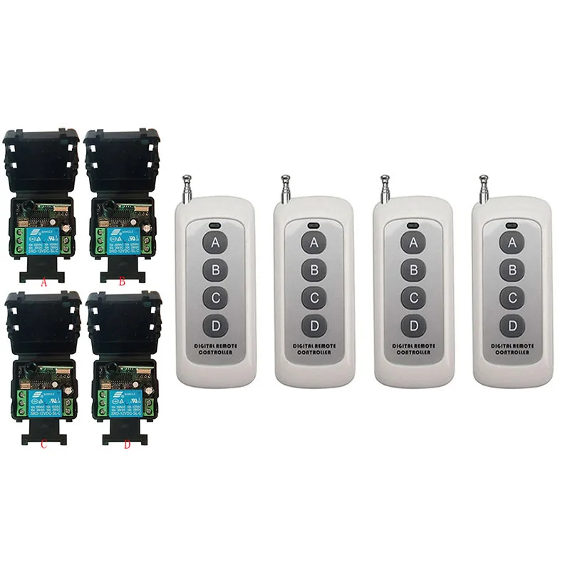 

500m DC12V 24V 1CH 1 CH 10A Wireless RF Remote Control Switch System Receiver +Transmitters for Appliances Gate Garage Door