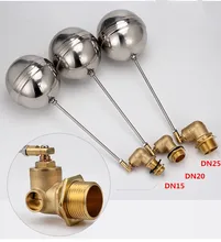 Free Shipping Floating Valve DN15 DN20 DN25 Tank Liquid Level Metal Float Valve with Right-angled Elbows Brass Body