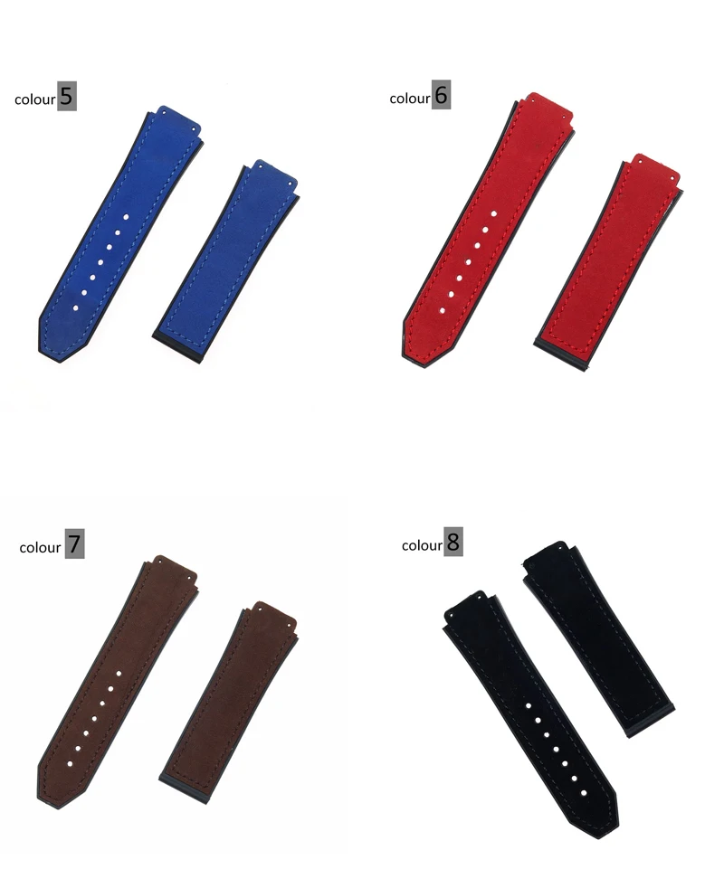26mmx19mm leather and silicone matte straps fit the Hublot classic fusion series CHRONOGRAPH 45mm42mm watch band bracelet