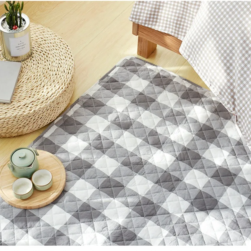 Japanese style plaid tatami mat ,quilted 100% cotton environmental ground mat for living room , yoga mat,baby crawls floor mat Japanese style plaid tatami mat ,quilted 100% cotton environmental ground mat for living room , yoga mat,baby crawls floor mat