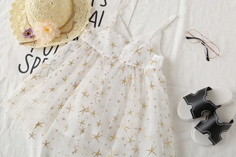 Йоркзалер Летнее Детское платье принцессы для девочек с геометрическим рисунком без рукавов белого и черного цвета; Детские сетчатые платья; модная одежда для малышей