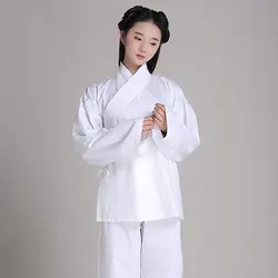 Унисекс пижамы Hanfu 100% хлопок одежда дома трико Китайский древний белый свитер для практики в храмах