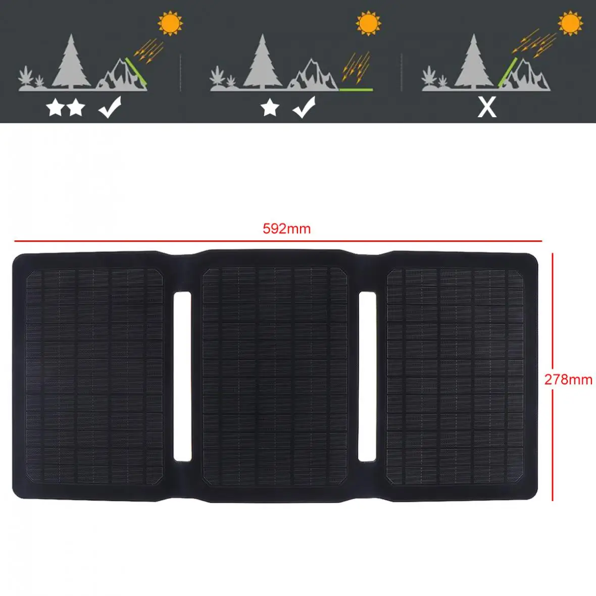 Soshine солнечное зарядное устройство 20 Вт солнечная панель с двойным usb-портом водонепроницаемое складное туристическое зарядное устройство подходит для iPhone iPad Galaxy