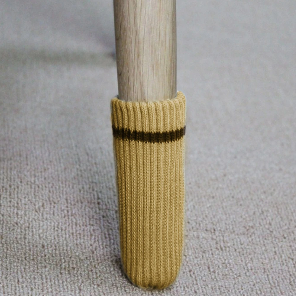 

4Pcs Table Cover Thicken Protector Knitting Chair Leg Socks Furniture Feet Sleeve Floor Protection Anti-slip